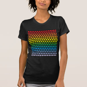 Rainbow Polka Dots Black T-shirt