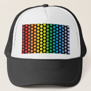Rainbow Polka Dots Black Trucker Pet