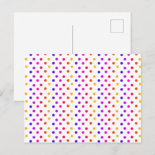 Rainbow Polka Dots Briefkaart (Voorkant / Achterkant)