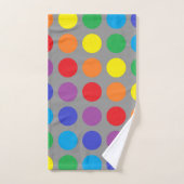 Rainbow Polka Dots Charcoal Bad Handdoek (Handdoek)