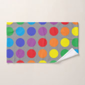 Rainbow Polka Dots Charcoal Bad Handdoek (Handdoek)
