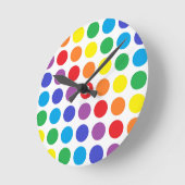 Rainbow Polka Dots Clock Ronde Klok (Hoek)
