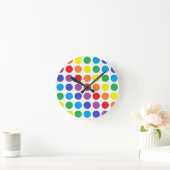 Rainbow Polka Dots Clock Ronde Klok (Huis)