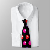 Rainbow Polka Dots Clown Funny Black Stropdas (Gebonden)