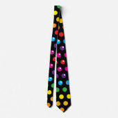 Rainbow Polka Dots Clown Funny Black Stropdas (Achterkant)