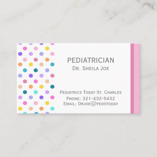 Rainbow Polka Dots Colorful Visitekaartje (Voorkant)