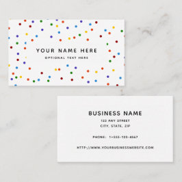 Rainbow Polka Dots Confetti Pattern Visitekaartje