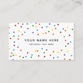 Rainbow Polka Dots Confetti Pattern Visitekaartje (Voorkant)