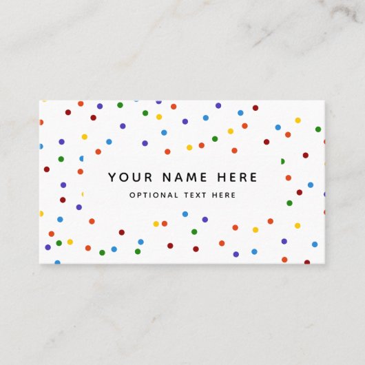 Rainbow Polka Dots Confetti Pattern Visitekaartje (Voorkant)