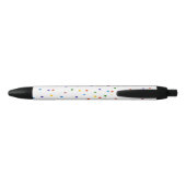Rainbow Polka Dots Confetti Pattern Zwarte Inkt Pen (Achterkant)