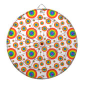 Rainbow Polka Dots Dartbord (Voorkant)