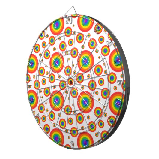 Rainbow Polka Dots Dartbord (Voorkant Rechts)