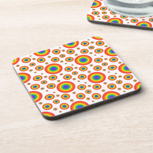 Rainbow Polka Dots Drankjes Onderzetter (Linkerzijde)