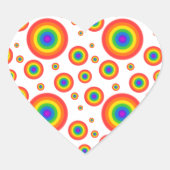 Rainbow Polka Dots Hart Sticker (Voorkant)