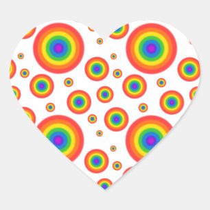 Rainbow Polka Dots Hart Sticker