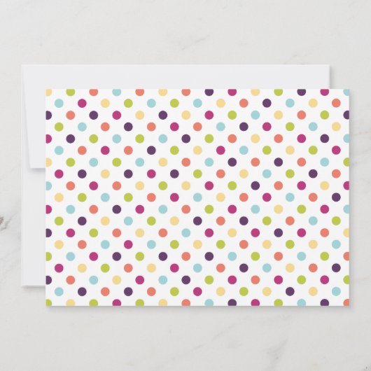 Rainbow Polka Dots Invitation Kaart (Achterkant)