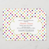 Rainbow Polka Dots Invitation Kaart (Voorkant / Achterkant)