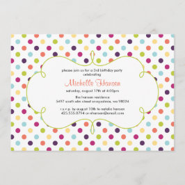 Rainbow Polka Dots Invitation Kaart