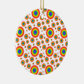 Rainbow Polka Dots Keramisch Ornament (Rechts)