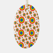 Rainbow Polka Dots Keramisch Ornament (Rechts)