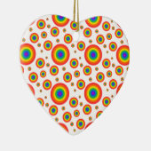 Rainbow Polka Dots Keramisch Ornament (Rechts)