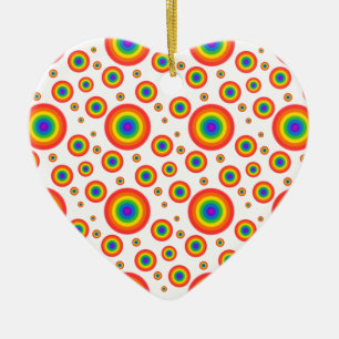 Rainbow Polka Dots Keramisch Ornament