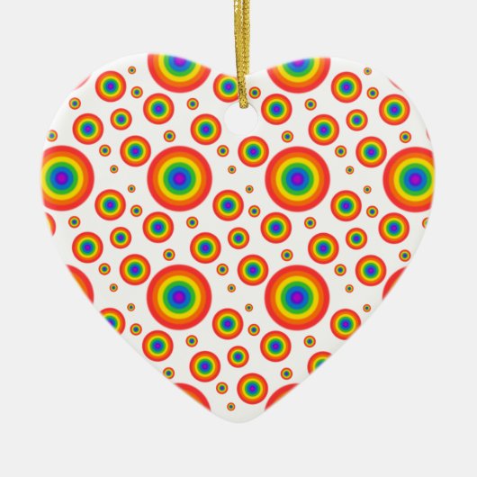 Rainbow Polka Dots Keramisch Ornament (Voorkant)