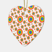 Rainbow Polka Dots Keramisch Ornament (Links)