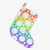 Rainbow Polka Dots Kerststop Kleine Kerstsok (Voorkant (Hangend))