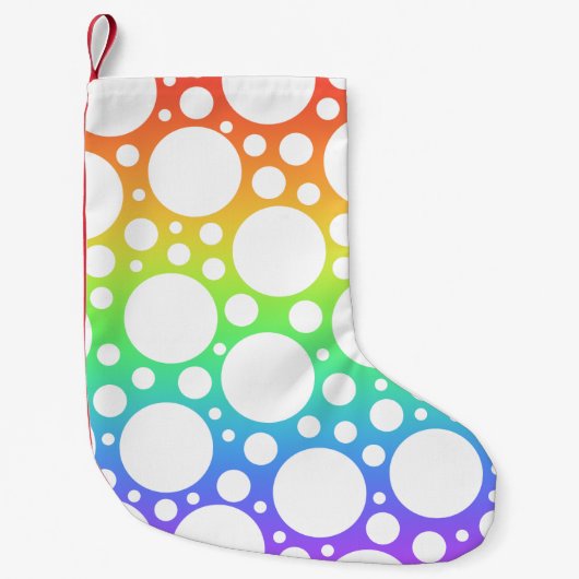 Rainbow Polka Dots Kerststop Kleine Kerstsok (Voorkant)