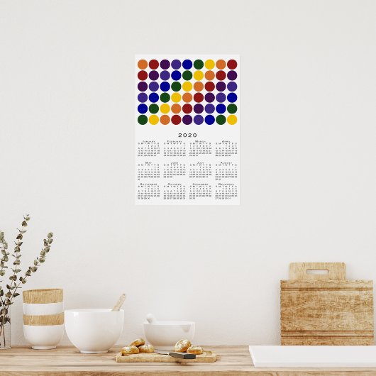 Rainbow Polka Dots LGBT Pride 2020-agenda Poster (Keuken)