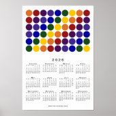 Rainbow Polka Dots LGBTQ Pride 2026 Kalender Poster (Voorkant)