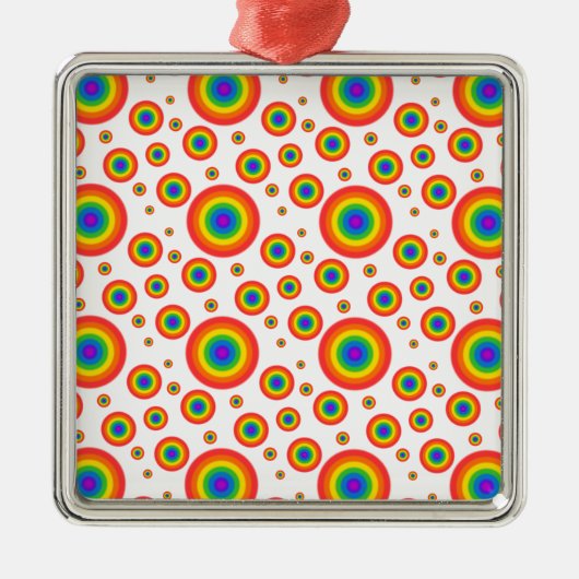 Rainbow Polka Dots Metalen Ornament (Voorkant)