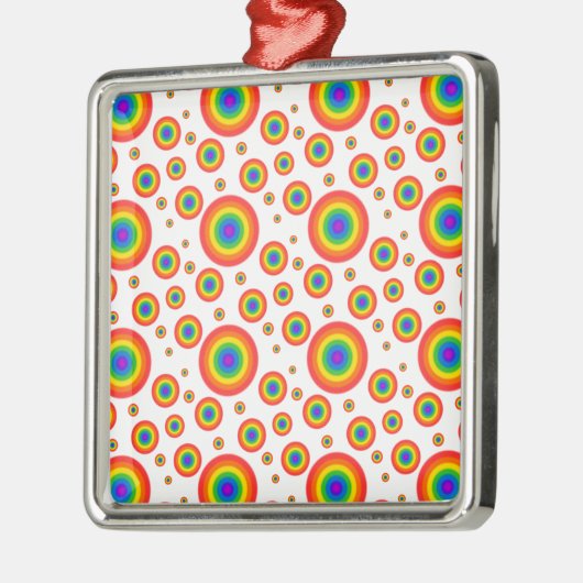 Rainbow Polka Dots Metalen Ornament (Links)
