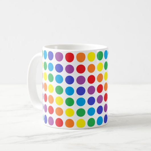 Rainbow Polka Dots Mok (Voorkant links)