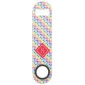 Rainbow Polka Dots Monogram Speed Flessenopener (Achterkant)