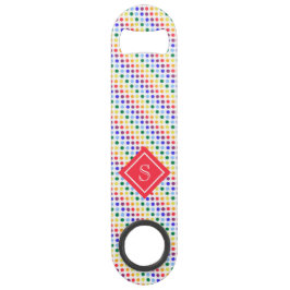 Rainbow Polka Dots Monogram Speed Flessenopener