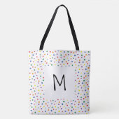 Rainbow Polka Dots Monogram Tote Bag (Voorkant)