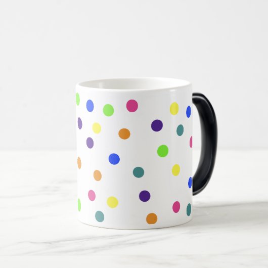 Rainbow Polka Dots Morphing Mok (Voorkant rechts)