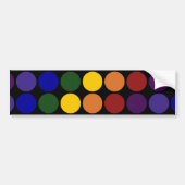Rainbow Polka Dots on Black Bumpersticker (Voorkant)