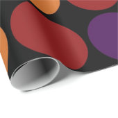 Rainbow Polka Dots on Black Cadeaupapier (Rol Hoek)