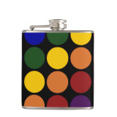 Rainbow Polka Dots on Black Heupfles (Voorkant)