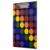 Rainbow Polka Dots on Black Klembord (Links)