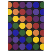 Rainbow Polka Dots on Black Klembord (Achterkant)