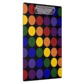 Rainbow Polka Dots on Black Klembord (Rechts)
