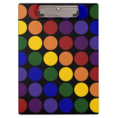 Rainbow Polka Dots on Black Klembord (Voorkant)