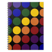 Rainbow Polka Dots on Black Notitieboek (Voorkant)