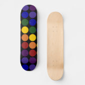 Rainbow Polka Dots on Black Persoonlijk Skateboard (Voorkant)