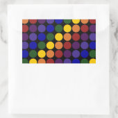 Rainbow Polka Dots on Black Rechthoekige Sticker (Tas)