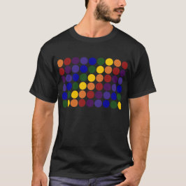 Rainbow Polka Dots on Black T-shirt